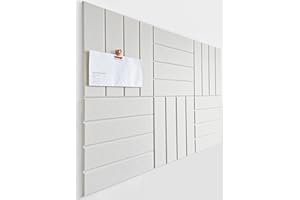 DECORETTA Cork Board Alternative - 6 Pack Felt Wall Tiles with Safe Removable Adhesive Tabs, Cork Boards for Walls Notice Board for Home Office and Classroom Pin Board Tack Board - Warm White