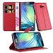 Produktbild Samsung Galaxy A5 2016 Hülle in ROT von Cadorabo - Handyhülle mit Kartenfach und Standfunktion Case Cover Schutzhülle Etui Tasche Book Klapp Style in KARMIN ROT