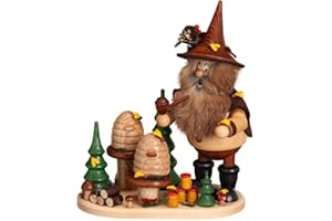 Drechselwerkstatt Uhlig NEU 2019 - Räuchermann Waldwichtel Imker - inkl. Original Crottendorfer Räucherkerzen # 1902