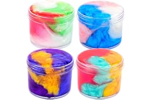 PETYUIOYU 4 Pack Galaxy Slime Kit,Party Favors for Kids, Non Sticky,Wet,Stress & Anxiety Relief,Slime Bulk for Boys Girl,Cute Stuffers,Super Soft Sludge Toy