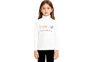 Mufeng T-Shirt Thermique Fille sous-vêtement Col Montant Manches Longues Vêtement Base Layer Enfant Hiver Chaud