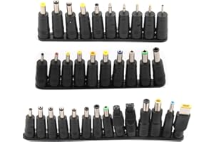 VISSQH 34 tipo Adattatore di Alimentazione DC 5.5x2.1mm Femmina a Maschio Jack Connettore, Barrel Tips DC per laptop,altoparlanti,power bank,router,ecc(Nero)