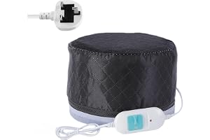 Lullaxx Hair Steam Treatment Cap, Thermotherapy Beauty Steam SPA Cap, Suitable for Natural Home Thermotherapy Oily Hair Care - Deep Care (Black)