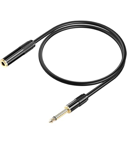 Cavo Rca Cavo Audio J&D 6,35mm A 3,5mm - Cavo Mono Maschio/Maschio Per Collegamento Professionali - 1 Metro Cavo Jack 1/4 A 1/8 - Foto 6