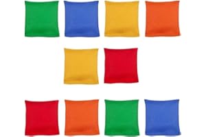 Yuragim Cornhole, 10 sacchetti da 8 x 8 cm, sacchetti di sabbia colorati, per giochi di Cornhole per attività all'aperto, borsa per fagioli, per adulti e bambini