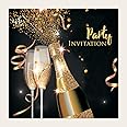 Dotty about Paper Party Invitations - Gold Sparkle Champagne - Pack of 10 - No Age (936)