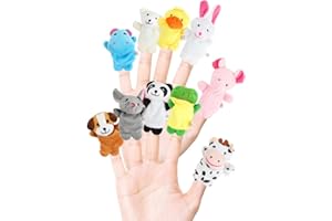 DERAYEE Finger-Puppen Set（10 Stück）,Finger Plüschtier Kinder,Kleine Tier Fingerspielzeug für Ostern Geburtstag Weihnachten Party Geschenke