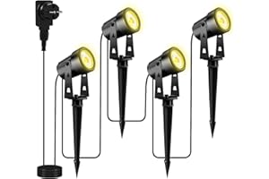 Totofac Gartenbeleuchtung LED, COB im Freien IP65 Wasserdichter Gartenleuchte, Warmweiß 3000K Gartenstrahler mit Erdspieß,Dekorative Gartenlampe Beleuchtung für Außen Garten Rasen