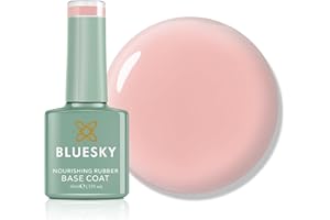 Bluesky Rubber Base Coat 10ml – Girl's Secret - BNR08, Base Gel for Nails, Strengthening Gel Base Coat for 21 Day Manicure, LED UV Lamp Required