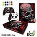 Produktbild Xbox One X Skin Sticker, Morbuy Mode Persönlichkeit Stil Designfolie Vinyl-Folie Aufkleber für Konsole + 2 Controller Aufkleber Schutzfolie Set +10 pc Silikon Thumb Grips (roter Schädel)