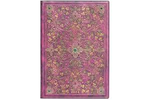 Sélection de papeterie Varzi depuis 1956 Agenda Paperblanks 2024, 12 mois Flexis, Midi, Horizontal, Sangorski & Sutcliffe, Jubilé de diamant - 12,5 x 17,5 cm