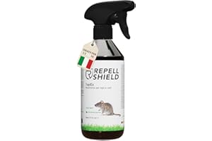 RepellShield Spray Repellente per Topi Naturale a Base di Menta Piperita - Dissuasori per Topi, Scaccia Topi e Ratti - Alternativa a Ultrasuoni per Topi - Repellente Topi da Esterno e Interno (500ml)