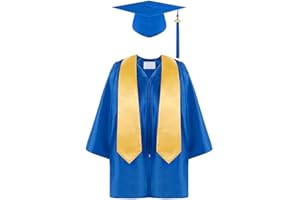 Genérico Conjunto de Toga y Birrete graduación jardín Preescolar con Borla Cape Infantes Bata Preescolar/guardería Sombrero a Juego para niños 2-12 años 2025