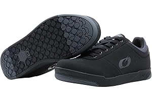 O'NEAL Mountain Bike Shoes MTB Downhill Freeride Vegan Ultimate Balance Between Grip and Foot Positioning Breathable Pumps Flat Shoe Adults Grey Black
