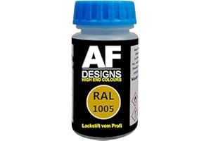 Alex Flittner Designs Stylo Peinture Ral 1005 Jaune Miel Brillant Mat Soie 50ml Séchage Rapide Acrylique Peinture de Laura - Ral1005 Jaune Miel Stumpfmat