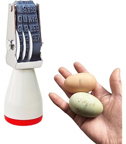 Kit Per Datare Uova - Timbro Con Data 4mm, 2 Tamponi Inchiostro (Rosso E Nero), Per Uova Fresche - Foto 11