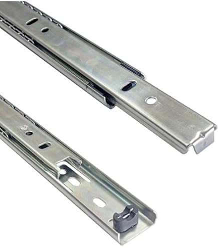 10x Schubladenschienen 438mm Stahl - Teilauszug Mit Endanschlag 27mm Nut