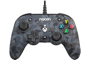 NACON Pro Compact Controller Xbox Serie X Wired -licenza ufficiale Microsoft, programmabile, ergonomico, 3D sound, Black