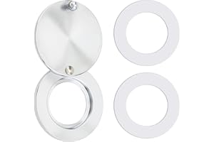 HOJLKLD Peephole Cover, Solid Brass Privacy Door Viewer Cover with Double Sided Self-Adhesive Tape for 5/8 Inch Diameter Door Viewer (1, Silver)