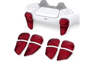 PlayVital Trigger Estensione per ps5/Edge Controller Joystick,BLADE Tasti L1 L2 R1 R2 Grilletto Lungo per PS Portal Remote Player,2 Paia,Rosso Scarlatto
