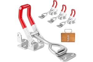 ZEXUPORIUM 4 Pièces loquet a bascule, Grandes Fermetures de Boîte, sauterelle de serrage avec Trou de Serrure, Levier de Verrouillage Réglable pour Armoires, Tiroirs, Portes et Fenêtres