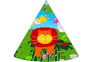 Wanna Party Jungle Animal Party Hats - 8pc