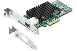 10Gtek per Intel X550-T1 10GbE PCI-E Scheda di Rete, Single Copper RJ45 Port with X550-AT2 Controller, 10Gbit PCI Express x4 LAN Adapter, Support Windows Server/Linux/ESX