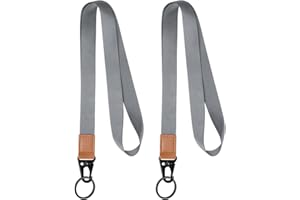 Vicloon Smycz na szyję, 2 szt. smyczy, skórzana smycz na szyję, poliestrowy pasek na szyję z klamrą olecranon, zdejmowane smycze do uchwytu na identyfikator, klucze, telefon