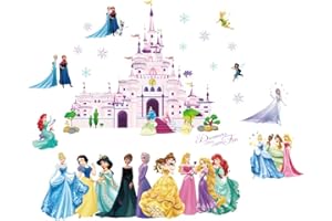 LXJYMFZI 3D New Princess Wall Stickers Girls Wall Decal Self-Adhesive Wall Sticker for Girls Room Bedroom Living Room Art Home Decor Size：2Pcs（30X60cm）