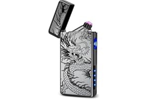 ‎LCFUN LcFun Geschenk für Ihn Feuerzeug Elektrisch Lichtbogen Feuerzeug USB Wiederaufladbare Feuerzeuge Elektrisches Feuerzeug Sturmfeuerzeug mit LED Batterieanzeige Geschenke für Männer