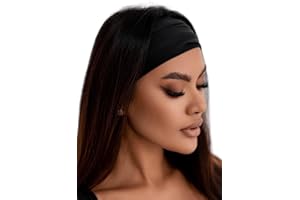 BODYA.EU Stirnband Damen Breite Elastische Weiche Haarband Haarreifen Banda Nero Schwarz