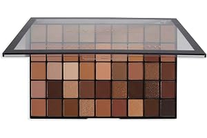 Makeup Revolution Beauty Maxi Reloaded, ögonskuggspalett, 45 toner, högpigmenterade, bruna och guldtoner, matt och glänsande