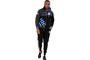 HNL PROJECTION Men Tracksuit Set Bottom Full Zip Hooded Top Joggers Trouser Casual Fleece Gym Suit