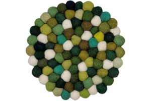 Grült Home Topfuntersetzer - Filz untersetzer für Tassen, Töpfe, Pfannen und Tassen handgefilzt in Nepal (Grün, Circle 20 cm)