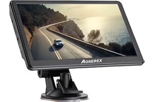 Sat Nav Aonerex GPS Navigation System with Sunshade for Car Truck Motorhome 7 inch Touchscreen 8GB 256MB Satellite Navigator Device with Latest UK EU Maps With Lifetime Free Updates