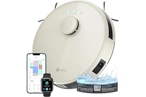 LEFANT Robot Aspirapolvere Lavapavimenti con Mappatura,Navigazione LDS,5500 Pa Potente Aspirazione,150 min,Zona Vietata,Aspirapolvere Robot Sottile da Diam 32 cm Controllo App/Alexa,Grigio Champagne