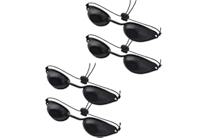 QHFlashbuy Solarium Brille,4 Stück UV Schutzbrille Laserschutzbrille Augenklappe Infrarot Solarium Schutzbrille für Lasertherapie,IPL-Haarentfernung,UV-Schutz,Sonnenbrille(Schwarz)