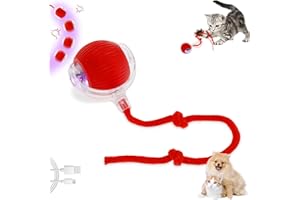 Jokapy Balle Interactive Chat,Jouet Interactif pour Chat avec Lumière LED,Jouet pour Chat d'intérieur,Boule Électrique Automatique Rechargeable par USB Jouet Intelligent pour Chat (Rouge)