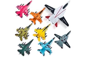Tcvents 8pcs Airplane Toys for 3 4 5 6 Year Old Boys, Pull Back Plane Toys for 2 Year Olds, Aeroplane Toy Fighter Jet Toy Army Airplane for Toddlers Kids Party Favors Gifts