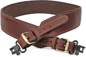 Tourbn Correa acolchada de piel auténtica para rifle de escopeta de aire para caza y tiro