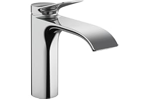 ‎HANSGROHE hansgrohe Vivenis - Waschtischarmatur ohne Ablauf, Wasserhahn Bad mit Auslauf Höhe 110 mm, Mischbatterie Waschbecken wassersparend (EcoSmart), Chrom, 75022000