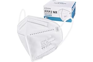 Nufasion 20pack FFP2 Face Mask UK Certified KN95 Dust Masks Filtration Rate ≥95% 5-Layer Protective FFP2 Masks Individually Packaged High Filter Respirator Mask For Daily Prevention And Protection