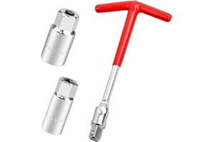SAMTEK Spark Plug Tool Set Spark Plug Socket Wrench Set – T Handle Plug Socket 16mm – 21mm Stainless Steel Spark Plug Removal Wrench Tool Flexible Spanner for Easy Removal