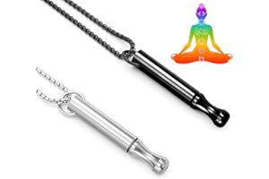 XIMKONTER 2Pcs Atemkette Rauchentwöhnung Edelstahl, Original V2 Halskette Rauchfrei Original Raucherentwöhnung Halskette AtmungshalsketteRauchentwöHnung Atemkette Rauchentwöhnung (Schwarz + Silber)