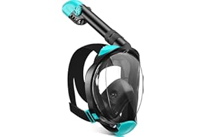 X99 Snorkel Mask, Full Face Snorkel Mask Adult 180 ° Panoramic View with Detachable Camera Mount, Anti-fog Anti-leak Snorkel Mask Full Face Dry Top Foldable Diving Mask for Men Women