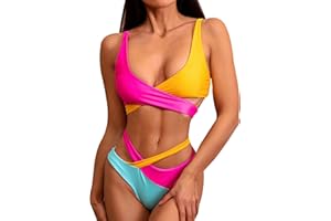 PEUIGNAO Bikinis Leopardo Talle Alto Mujer Push Up Bañadores Mujer Bañador Natacion Mujer Trajes de Bano Mujer Gordita Conjunto Bikini Playa Cintura Alta Talle Grande Trikini Swimwear Women Traje de Baño Mujer