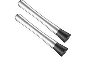 PXARMYYXGS 2 STK Edelstahl Cocktail Stößel, Cocktail Stampfer, Eiscrusher, Caipirinha Stößel, Mojito Stampfer, Bar Getränke Zubehör