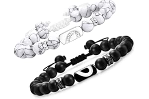 VNOX Paar Armbänder Unendlichkeitszeichen Herz, Geschenk für Sie und Ihn Paare Couple Handgefertigt Geflochten Armband Yinyang, Sie und Ihn Partner für Beide Männer Frauen Schwestern