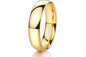Zakk Anello da uomo e da donna Anello di fidanzamento in carburo di tungsteno lucido in oro giallo Anelli nuziali 2mm 4mm 6mm 8mm