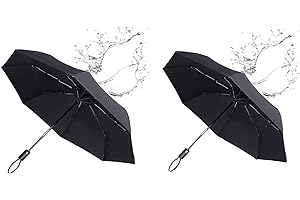 ROYALWORTH Windproof Travel Umbrella - Compact, Light, Full Automatic Open/Close Folding Backpack Umbrella for Rain & Sun UV Preotection For Men & Women | UK Design